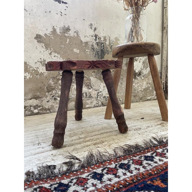 Handcrafted Tripod Stool, 1960s For Sale - Image 9 of 14