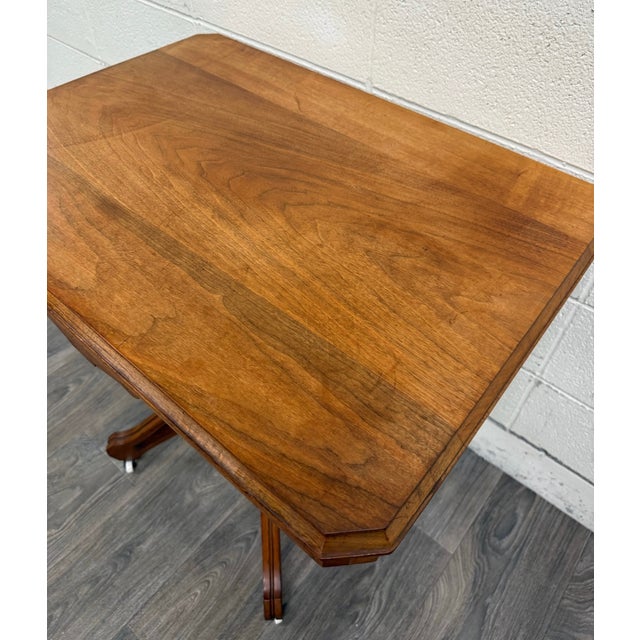 Antique Late 19th Century Victorian Eastlake Walnut Parlor Table For Sale - Image 9 of 11