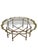 American Vintage Hollywood Regency Faux Bamboo & Brass Scalloped Glass Tray Coffee Table, 42” Round For Sale - Image 3 of 17