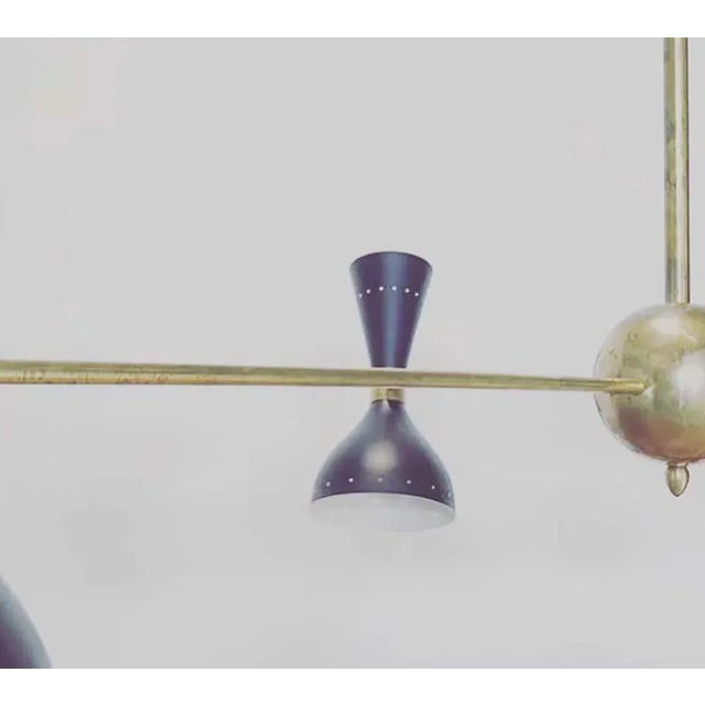 Vintage Black and Brass Pendant Light, 1980s For Sale - Image 4 of 6