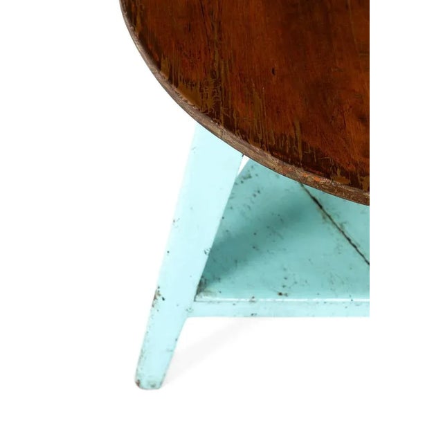 Large Welsh Cricket Table in Blue Paint For Sale - Image 11 of 12