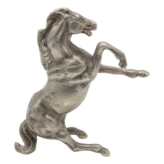 Vintage Hammered Silver Horse For Sale