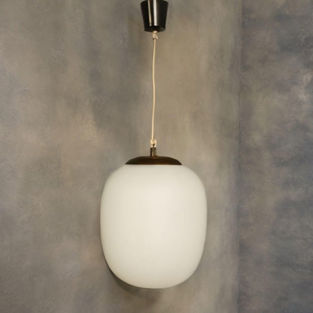 Vintage Pendant in White Opaline Glass from Stilnovo, 1960s For Sale - Image 6 of 13