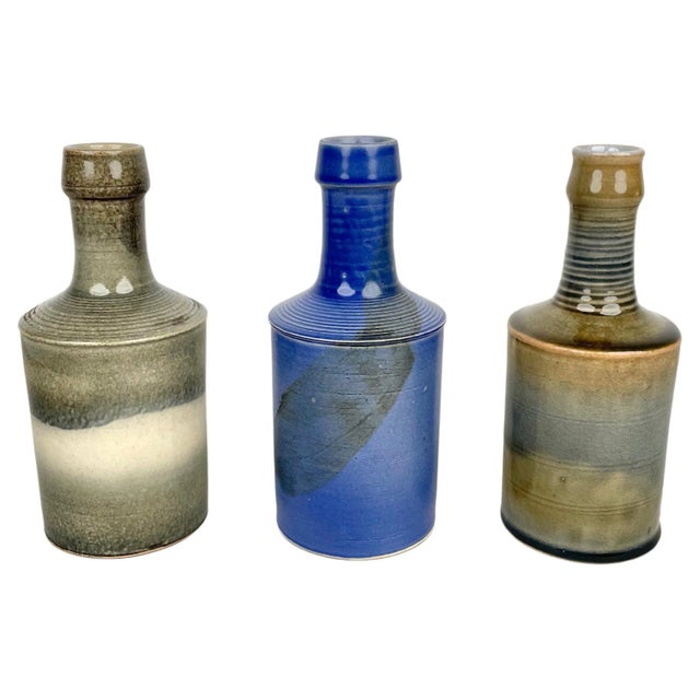 Ceramic Vase Bottles by Nanni Valentini for Laboratory Pesaro, Italy, 1960s, Set of 3 For Sale - Image 14 of 14
