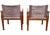Tan Suede and Teak Open Frame Safari Chairs with Sling Arms, 2000s, Set of 2 For Sale - Image 8 of 14