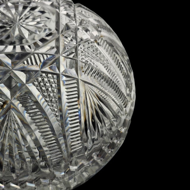 American Brilliant Period Cut Glass Bowl 8.5" For Sale - Image 11 of 12