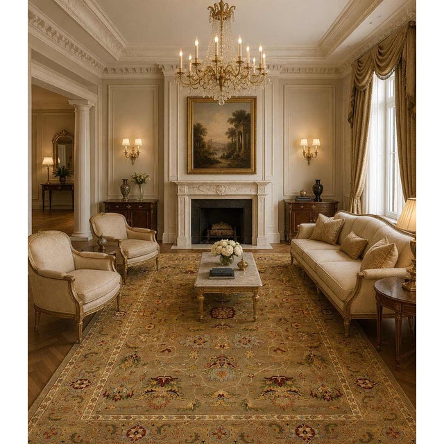 Brown Pasargad DC Light Brown Fine Hand Knotted Heriz Design Rug For Sale - Image 8 of 8