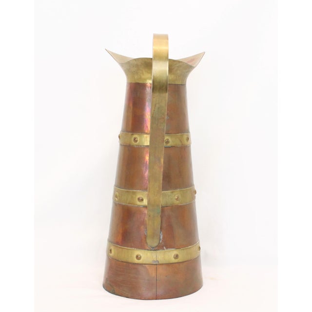 Vintage Mexican Copper and Brass Hammered Pitcher Chairish