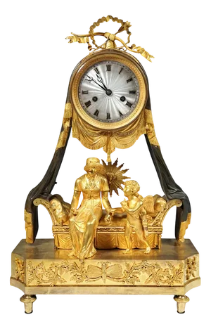 French Ormolu Mantle Clock with Baldaquin Bed Pendulum, Paris, France, 1790s