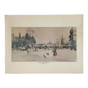 Vintage Julian Falat Fine Art Print Title "Departure for Hunting"