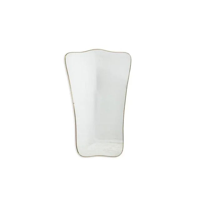 Metal Patinated Brass Framed Mirror in the style of Gio Ponti, 1990s For Sale - Image 7 of 7