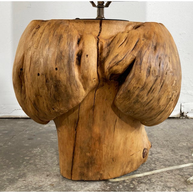 Vintage Knotty Burled Wood Table Lamps, a Pair For Sale In Kansas City - Image 6 of 15