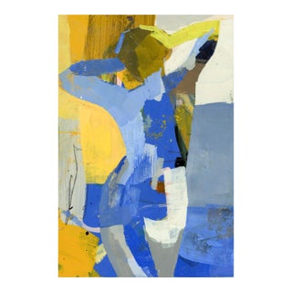 “Fading Into Form” Original Abstract Figure Acrylic Painting by Donna Weathers on Cradled Wooden Panel - 4" X 6” For Sale