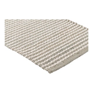 Part & Parcel Goods Textured Scallop Stripe Runner, 2’6”x8', Sky Blue and Eggshell For Sale
