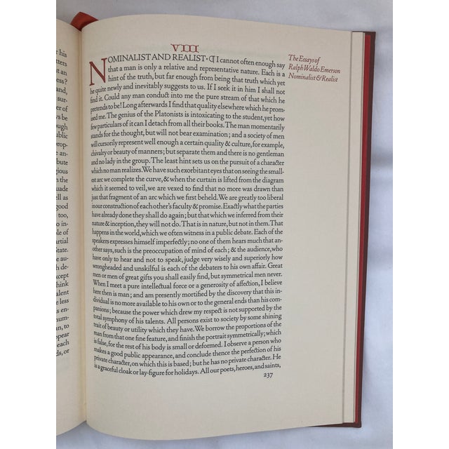 Red The Essays of Ralph Waldo Emerson / a Vintage Collector’s Edition Volume / 1979 For Sale - Image 8 of 9