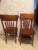 Set of six (6) Cattail back dining chairs in tiger oak.