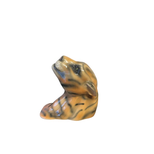 Ceramic Vintage Glazed Ceramic Jaguar Head Wallhanger For Sale - Image 7 of 9