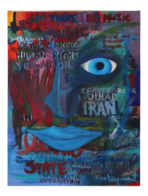 "Watchful Eye" Contemporary Abstract Figurative Oil Painting