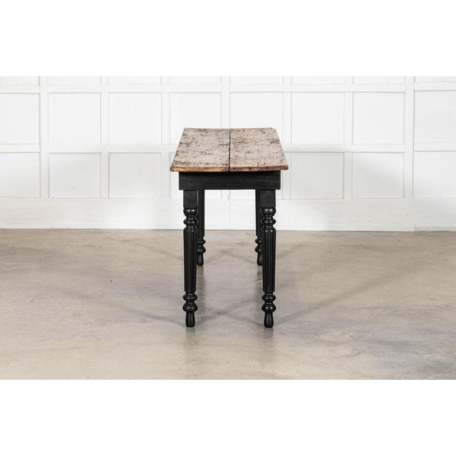 Wood Antique English Ebonised Pine Server Table, 1890 For Sale - Image 7 of 16