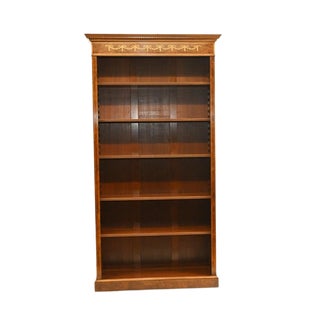 Regency Sheraton Open Front Walnut Bookcases, Set of 2 For Sale