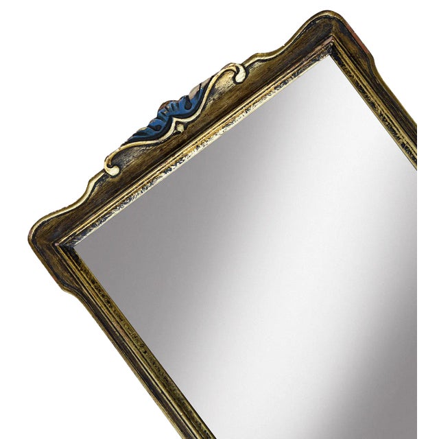 Wood Small 1940s Gold Framed Wall Mirror For Sale - Image 7 of 7
