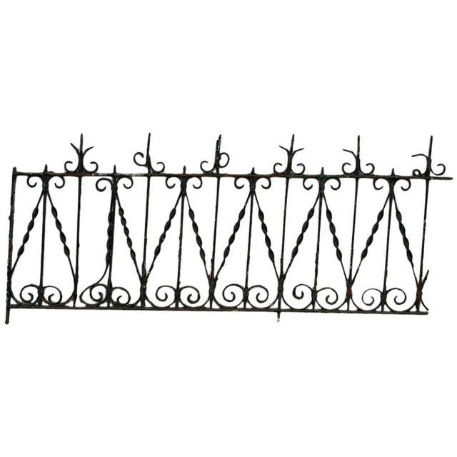 19th Century French Wrought Iron Fence Railing Fragment Chairish