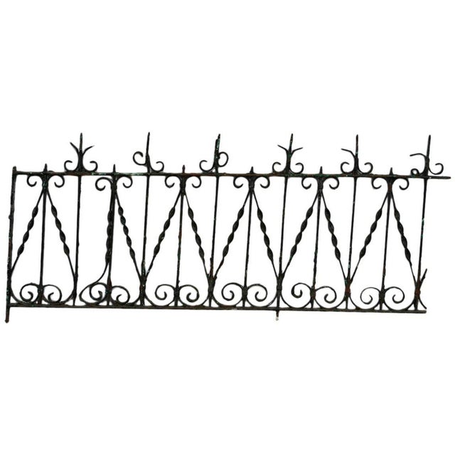 19th Century French Wrought Iron Fence Railing Fragment | Chairish