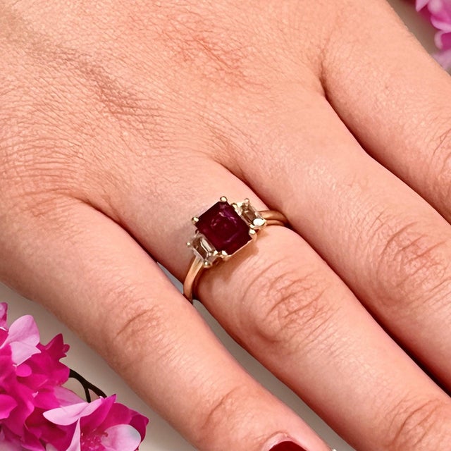 Natural Ruby Sapphire Ring 6.5 14k Y Gold 2.51 TCW Certified For Sale - Image 17 of 18