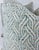 Custom pair of 22" pillows covered in Christopher Farr Cloth "Tangle" in color aqua. These pillows have tapered corners to...