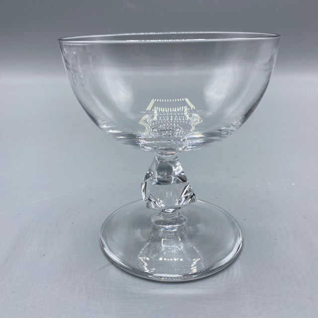 1980s Aquarius Clear by Bryce Champagne/Shebert Crystal Stemware - Set of 4 For Sale - Image 5 of 12