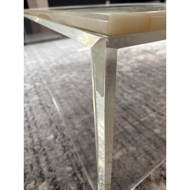 Transparent 1970s Attributed to Vladimir Kagan "Jessica" Onyx Lucite Cocktail Coffee Table For Sale - Image 8 of 8