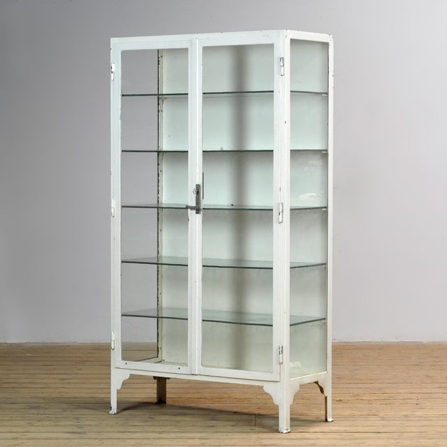 Vintage Iron Medical Cabinet, 1930s For Sale - Image 12 of 12