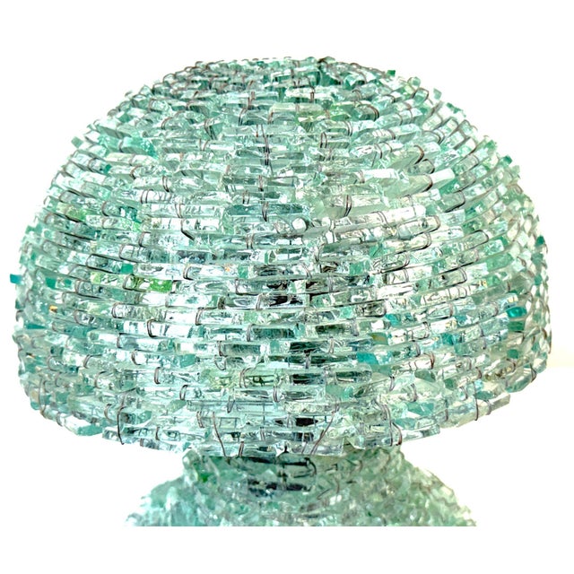 Transparent Mid 20th Century Modern Murano Tesserine Glass Mosaic Mushroom Table Lamp Attributed to TAO, Italy For Sale - Image 8 of 14