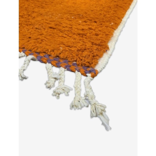 Modern Boujad Rug | Handwoven Wool Rug in Rust Orange & Purple Color-Block Design This striking modern Boujad rug sets...