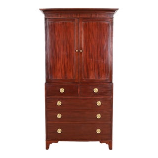 Baker Furniture Federal Mahogany Armoire Dresser or Linen Press For Sale