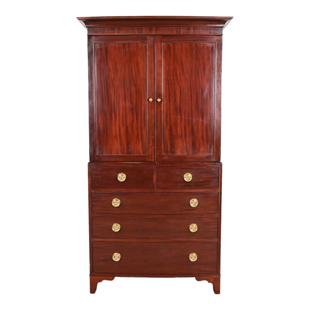 Baker Furniture Federal Mahogany Armoire Dresser or Linen Press For Sale