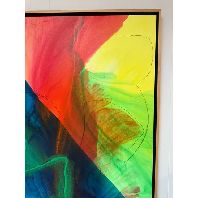 Mid-Century Modern Large Mid-Century Modern Lillian B. Beranek Original Abstract Acrylic Painting on Canvas For Sale - Image 3 of 7