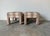 Striking pair of Mid-Century modern Parsons upholstered stools - ottomans in the style of Milo Baughman, circa 1980s....