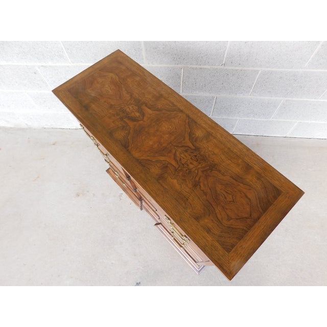 Brown Drexel Heritage Et Cetera Georgian Style Burl Walnut Console Chest 33.5"w X 13"d For Sale - Image 8 of 18