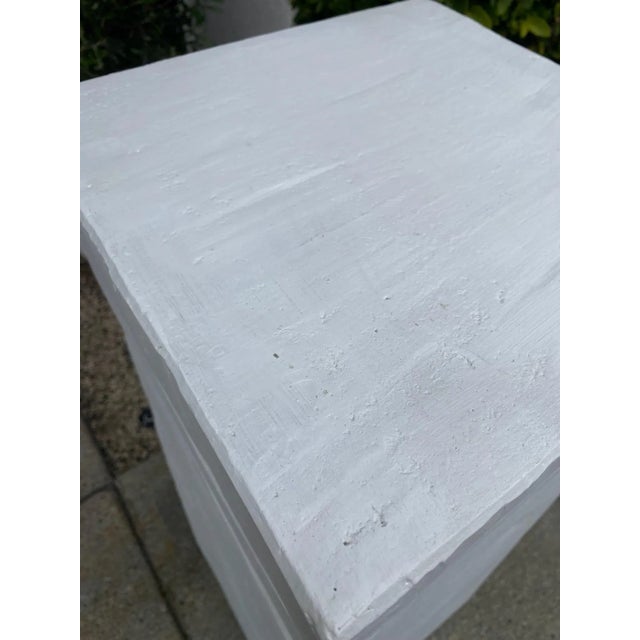 Brass Vintage Angled Plaster Pedestal With Brass Inlay For Sale - Image 8 of 11