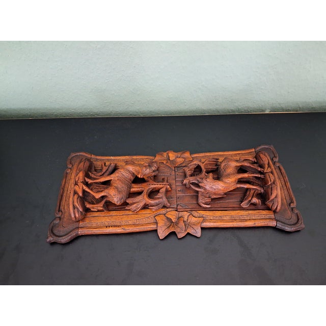 Black Forest Booksends with Deer, 1920 For Sale - Image 4 of 16