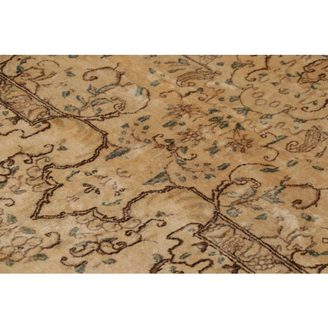 Textile Oversized Antique Kerman Persian Rug in Beige With Floral Patterns | Rug & Kilim For Sale - Image 7 of 9