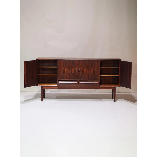 1960s Danish Highboard with Bar and Tambour Doors in Kingwood, 1960s For Sale - Image 5 of 18