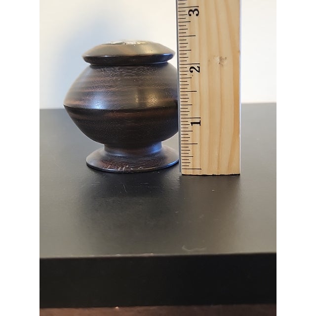 Hand Turned Tabacco Jar Wooden With Leopard For Sale In San Francisco - Image 6 of 8