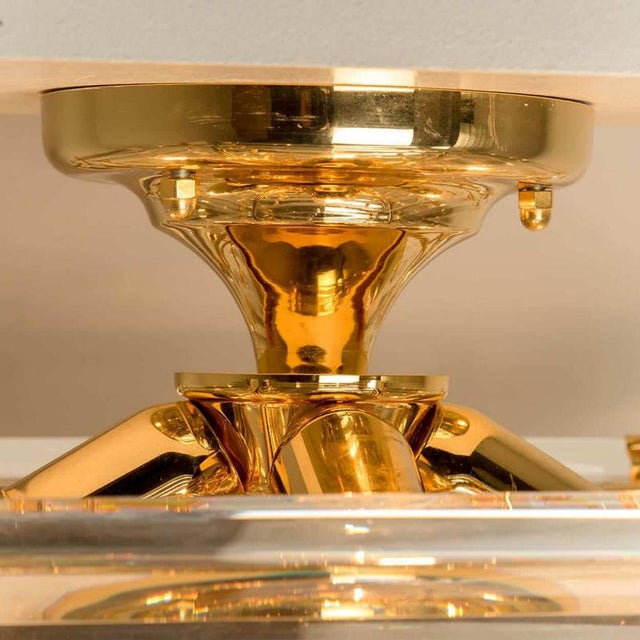 Clear and Gold Glass Pyramid Flush Mount in the style of Venini, 1970s For Sale - Image 3 of 18