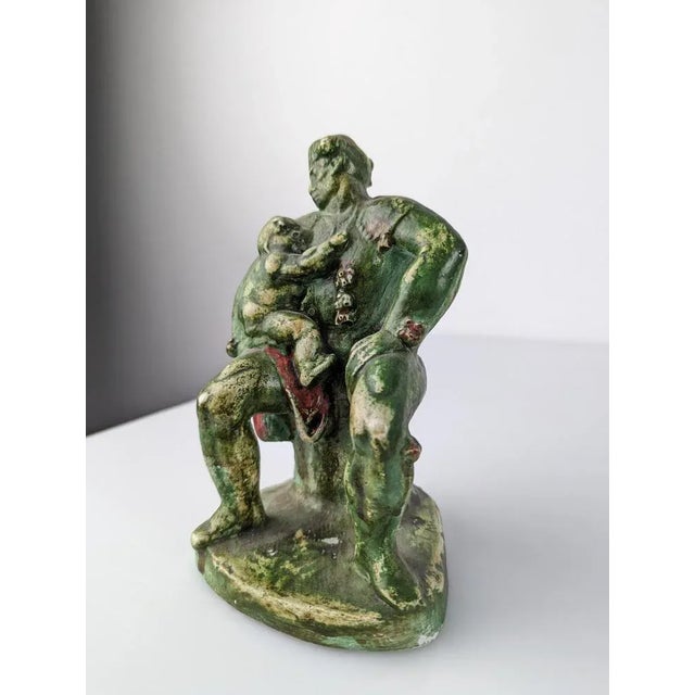 Patinated plaster sculpture in one of the most difficult colors to see in the work of Manolo Hugué, signed and cataloged...