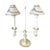Mid Century Toleware Double Shade Lamp For Sale