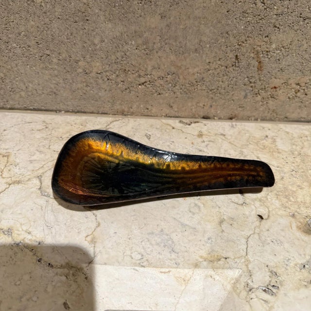 Metal 1960s Romolo & Verzolini Italian Trinket Tray Copper Enamel For Sale - Image 7 of 10