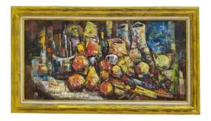 1960s Oil on Canvas Palette Technique Abstract Painting by Carlo Villanova