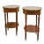 This pair of round mahogany and brass French style tables are a charming addition to any room. The mahogany tabletop and...